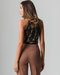 Piazza Italia Top halter neck stampato da donna - Nero Cheap