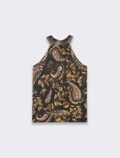 Piazza Italia Top halter neck stampato da donna - Nero Cheap