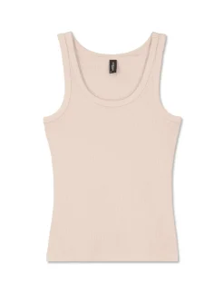 Piazza Italia Top in cotone elastico, lavorazione a coste vestibilità slim - Sabbia Beige Online