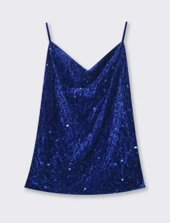 Piazza Italia Top in paillettes - ette Blu New
