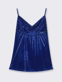 Piazza Italia Top in paillettes - ette Blu New