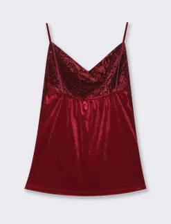 Piazza Italia Top in paillettes - Bordeaux Rosso Cheap