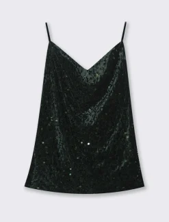 Piazza Italia Top in paillettes - Verde Store