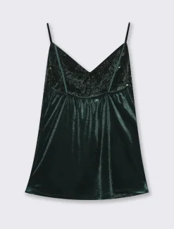 Piazza Italia Top in paillettes - Verde Store