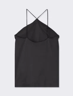 Piazza Italia Top in tessuto elastico con bretelle incrociate sul davanti - Nero Discount