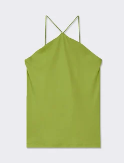 Piazza Italia Top in tessuto elastico con bretelle incrociate sul davanti - pistacchio Verde Best Sale