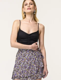 Piazza Italia Top modello body con spalline regolabili ed arriccio sul davanti e abbottonatura inferiore - Nero New