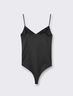 Piazza Italia Top modello body con spalline regolabili ed arriccio sul davanti e abbottonatura inferiore - Nero New