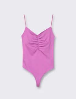 Piazza Italia Top modello body con spalline regolabili ed arriccio sul davanti e abbottonatura inferiore - Viola Best