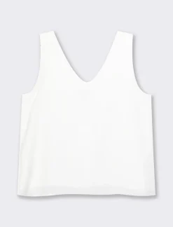Piazza Italia Top scollo a v morbido. vestibilità regular - latte Bianco New