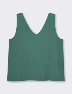 Piazza Italia Top scollo a v morbido. vestibilità regular - Verde Sale