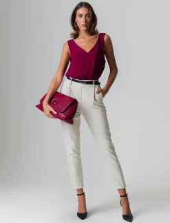 Piazza Italia Top scollo a v morbido. vestibilità regular - Vinaccia Rosso Fashion