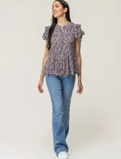 Piazza Italia Top stampato con manica volant a apertura frontale con bottoni - var 2 Sale