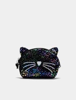 Piazza Italia Tracolla con stampa gattina e pon pon - Oro New