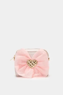 Piazza Italia Tracolla da bambina con fiocco in tulle - Rosa Cheap