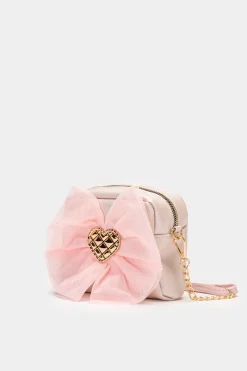 Piazza Italia Tracolla da bambina con fiocco in tulle - Rosa Cheap