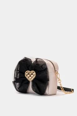 Piazza Italia Tracolla da bambina con fiocco in tulle - Nero Fashion