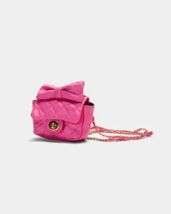 Piazza Italia Tracolla da bambina con fiocco trapuntata e catena infilata - Fuxia Hot