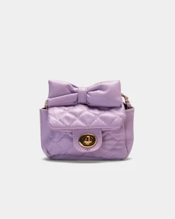 Piazza Italia Tracolla da bambina con fiocco trapuntata e catena infilata - Lilla Cheap