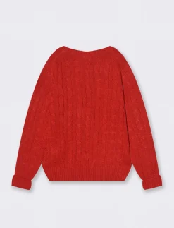 Piazza Italia Tricot tinta unita con ricamo da bambino - Rosso Flash Sale