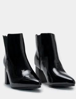 Piazza Italia Tronchetto a punta di vernice - Nero Shop