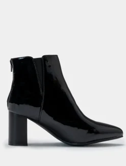 Piazza Italia Tronchetto a punta di vernice - Nero Shop