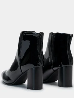 Piazza Italia Tronchetto a punta di vernice - Nero Shop