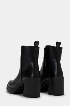 Piazza Italia Tronchetto con punta quadrata e zip interna - Nero Outlet