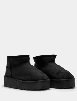 Piazza Italia Tronchetto da neve in tessuto sintetico con imbottitura calda - Nero Fashion