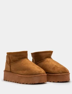 Piazza Italia Tronchetto da neve in tessuto sintetico con imbottitura calda - Cammello Beige Flash Sale