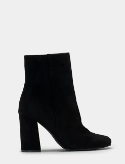 Piazza Italia Tronchetto punta quadrata in microfibra - Nero Best Sale