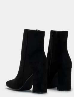 Piazza Italia Tronchetto punta quadrata in microfibra - Nero Best Sale