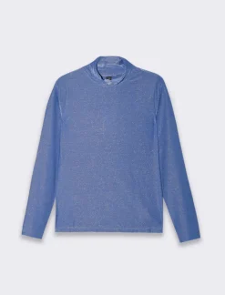 Piazza Italia T-shirt a collo alto con filo effetto metallizzato vestibilità slim - Royal Flash Sale