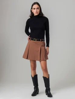 Piazza Italia T-shirt a collo alto e manica lunga e tessuto lavorato a coste - Nero Fashion