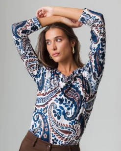 Piazza Italia T-shirt a manica lunga stampata girocollo  - var 2 Cheap