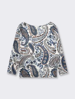 Piazza Italia T-shirt a manica lunga stampata girocollo  - var 2 Cheap