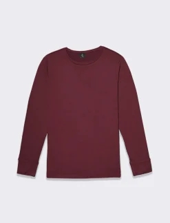 Piazza Italia T-shirt basica a manica lunga con spacco sul polsino - Lampone Rosso Hot