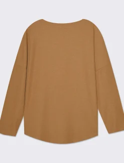 Piazza Italia T-shirt basica manica lunga giro collo da donna - Cammello Beige Store