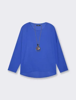 Piazza Italia T-shirt basica manica lunga giro collo da donna - ette Blu Fashion