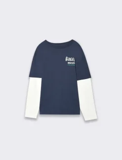 Piazza Italia T-shirt bicolore over size - Blu Cheap