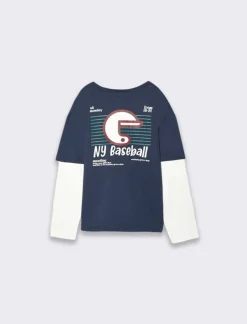 Piazza Italia T-shirt bicolore over size - Blu Cheap