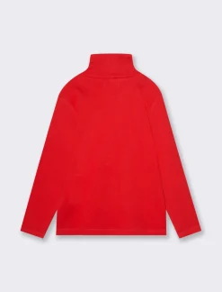 Piazza Italia T-shirt collo alto caldo cotone da bambino - Rosso Hot