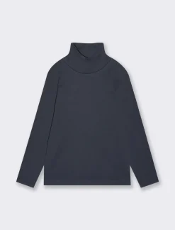 Piazza Italia T-shirt collo alto caldo cotone da bambino - Blu Discount