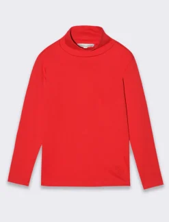 Piazza Italia T-shirt collo alto in tessuto interlock da bambina - Rosso 0 Cheap