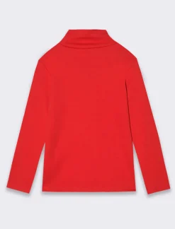 Piazza Italia T-shirt collo alto in tessuto interlock da bambina - Rosso 0 Cheap