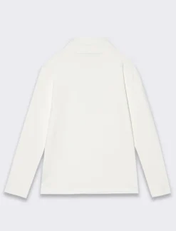 Piazza Italia T-shirt collo alto in tessuto interlock da bambina - Bianco sporco 0 Store