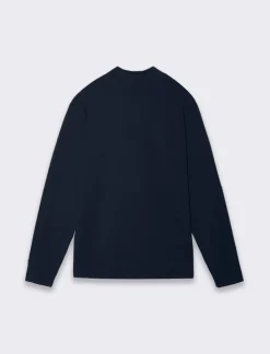 Piazza Italia T-shirt collo alto maniche lunghe slim fit - Blu Discount