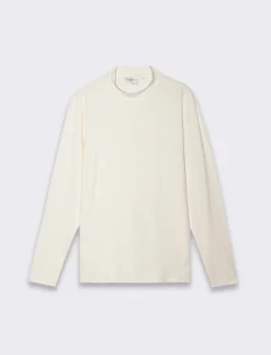 Piazza Italia T-shirt collo alto maniche lunghe slim fit - latte Bianco Online