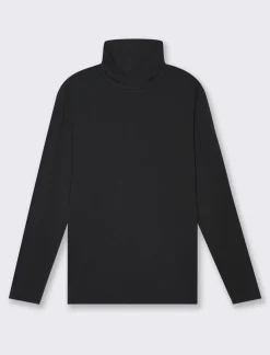 Piazza Italia T-shirt collo alto maniche lunghe slim fit - Nero Cheap