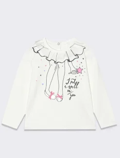 Piazza Italia T-SHIRT CON APPLICAZIONE AL COLLO - panna Bianco Discount